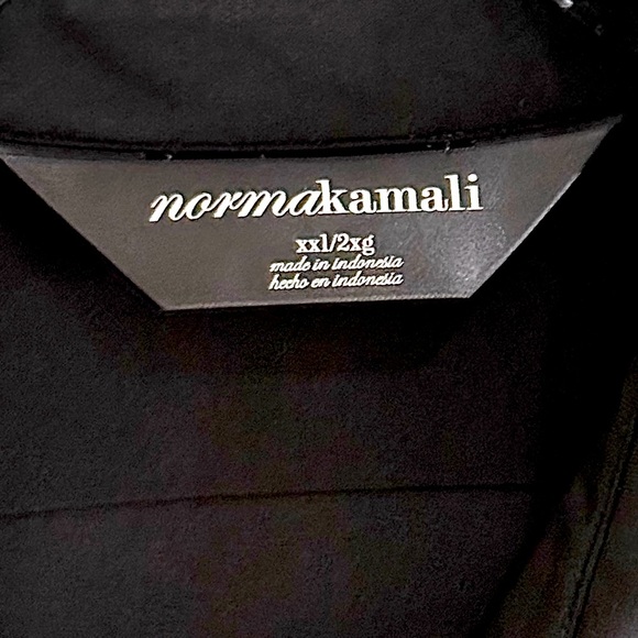👕🏢 NORMA KAMALI Black Button Down Premium Stretch Shirt | XXL Luxe Workwear - Picture 2 of 3